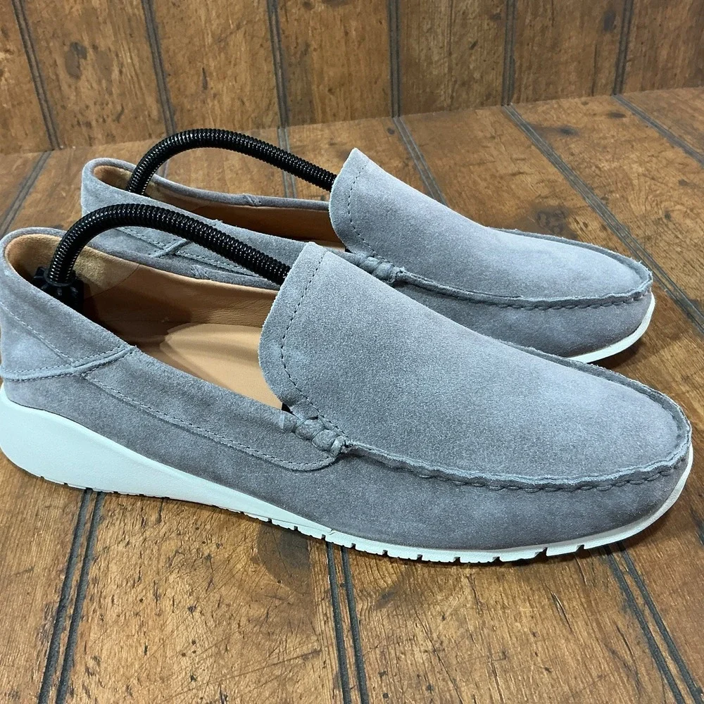 Olukai Ka'a Loafer Shoes Mens Size 9.5 Gray Suede Slip On Comfort Casual Moc Toe